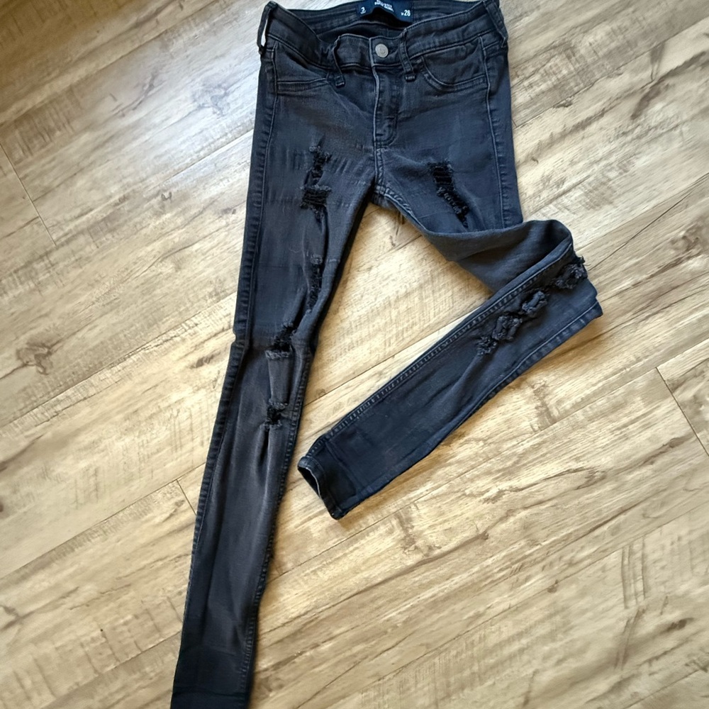 Distressed Black Holister Skinny Jeans